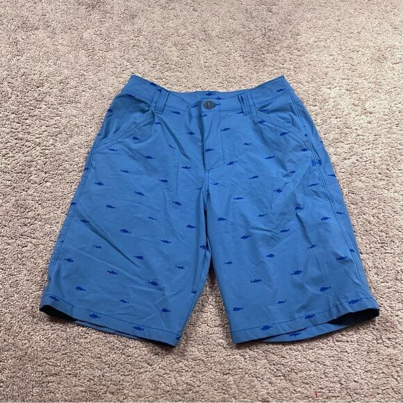 Under Armour Mens Shorts Sz 28 Blue Fish Hunter Tuna Swordfish Chino 1304648 - Picture 1 of 7